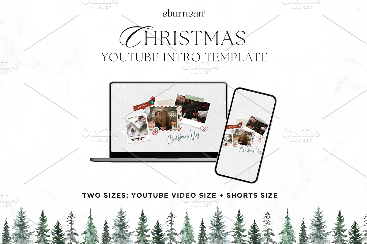 Vlogmas YouTube Intro Template Canva, a Social Media Template by Studio Eburnean (Photo 1 of 3)
