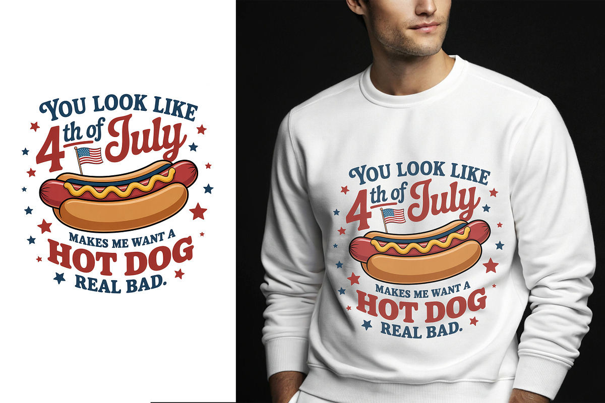 4th of July Hot Dog PNG, a Food Illustration by Unique Design Team (Photo 2 of 5)