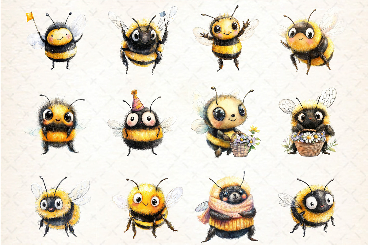 Bumblebee Clipart Bundle, an Illustration by DreamCafeArt (Photo 2 of 5)