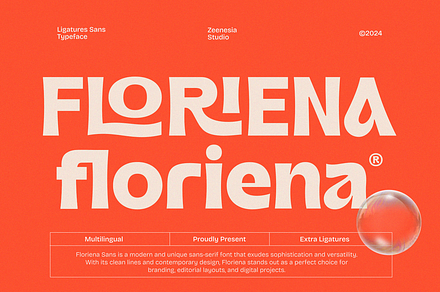Floriena Ligatures Sans, a Sans Serif Font by zeenesia