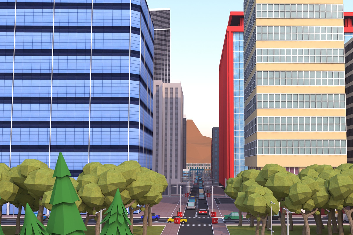 Metropolis City low poly Scene, an Architecture 3D Model by NOMODOL (Photo 21 of 39)