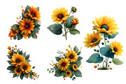 Sunflower Clipart, an Illustration by DreamArtGraphic (Thumbnail 3 of 4)