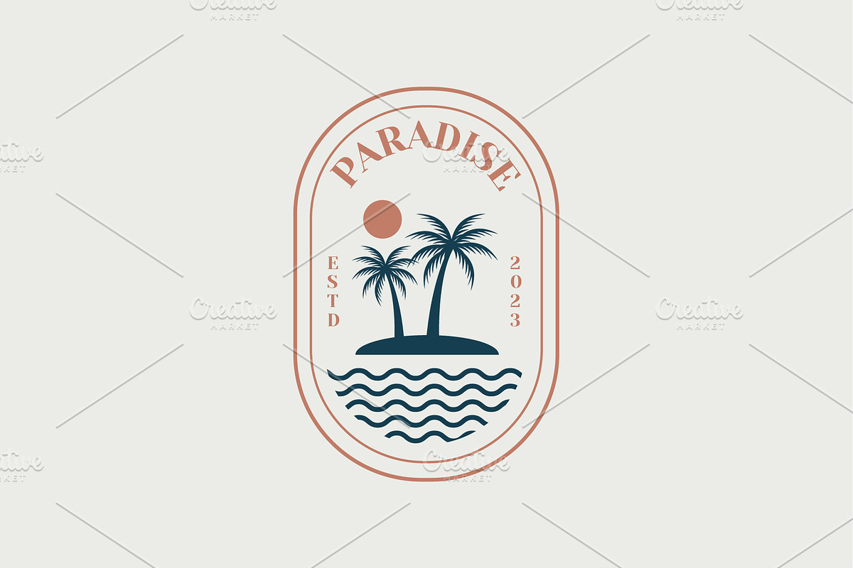 Paradise Island Beach Logo Set, a Branding & Logo Template by Dyn Studio (Photo 3 of 6)