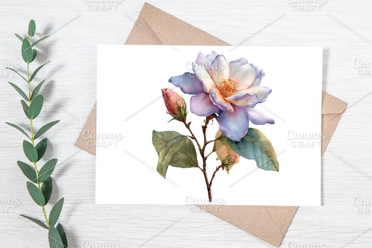 Watercolor Floral Flower Clipart PNG, an Illustration by Canvas Craft (Photo 7 of 7)