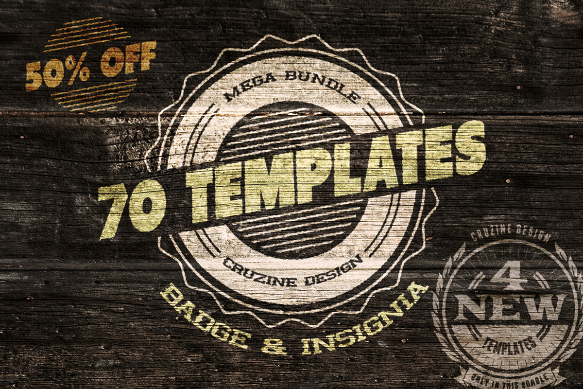 70 Logo / Badge / Insignia Templates, a Branding & Logo Template by Cruzine (Photo 1 of 5)