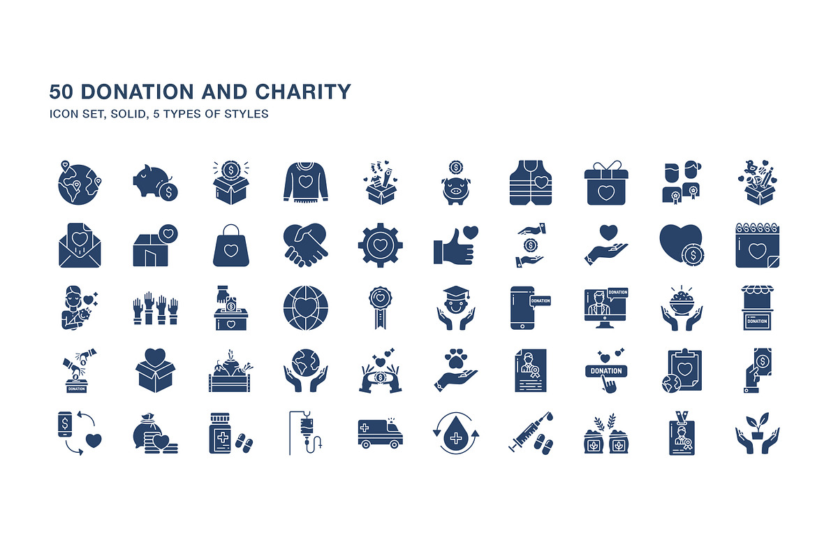 Donation and Charity icon set, a Solid Icon by Icongeek26 (Photo 3 of 6)