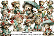 Whimsical SUmmerTeddy Bear Clipart, an Illustration by Designworld (Thumbnail 1 of 5)