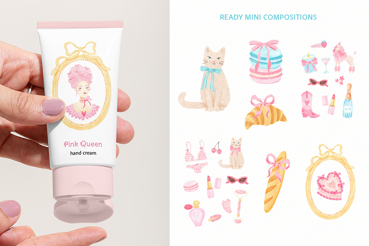 Pink Coquette Clipart Collection, an Object Illustration by Leysan Shayak (Photo 7 of 10)
