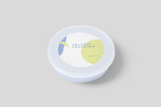 Round Plastic Box Label Mockups, a Cups & Container Mockup by GfxFoundry (Thumbnail 3 of 8)
