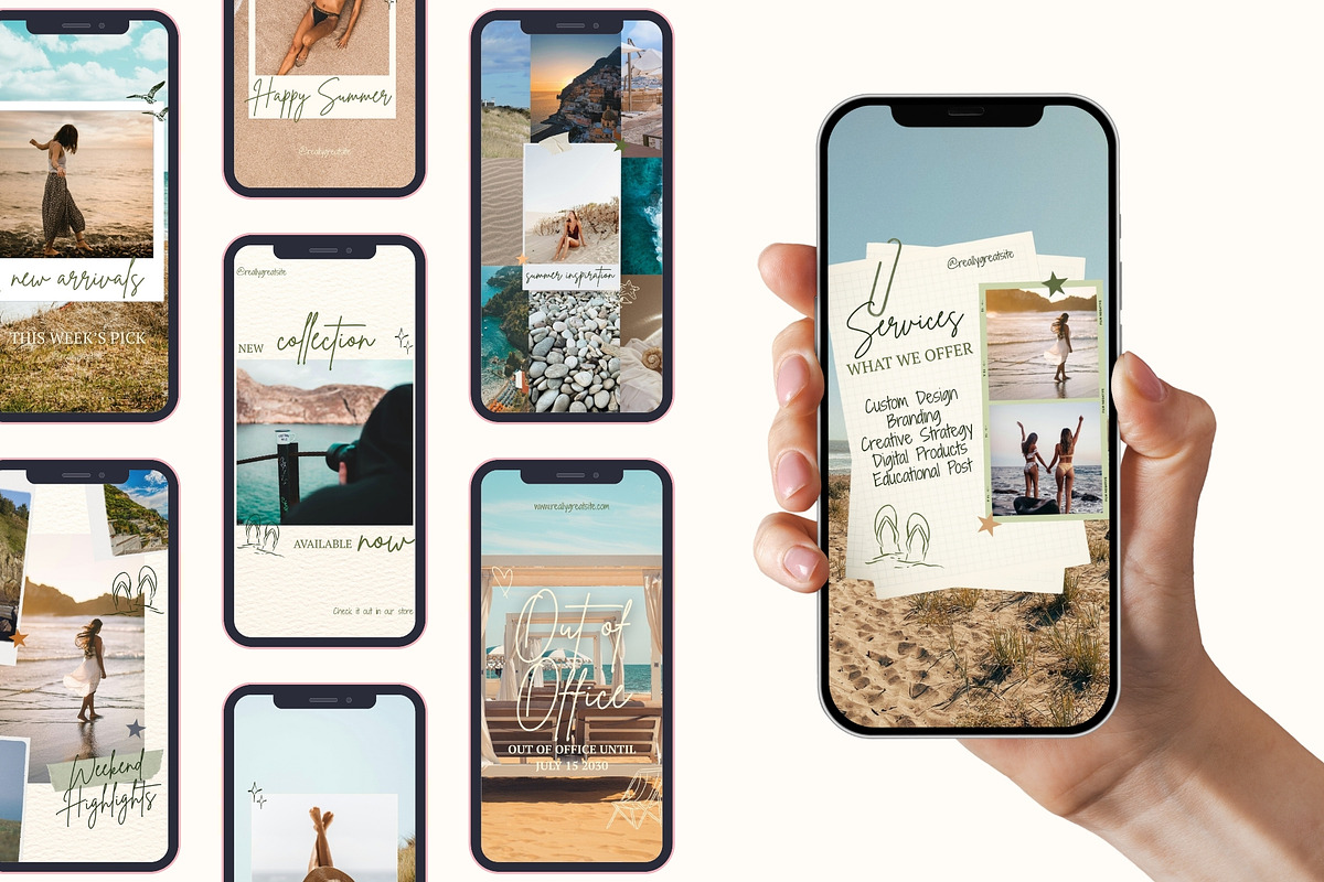 Green Coastal Scrapbook Instagram, a Social Media Template by Anna Design Studio (Photo 8 of 11)