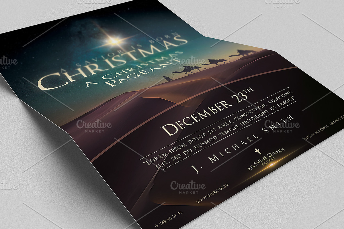 Christmas Church Poster & Flyer, a Flyer Template by CREATIVE DUDE (Photo 5 of 6)