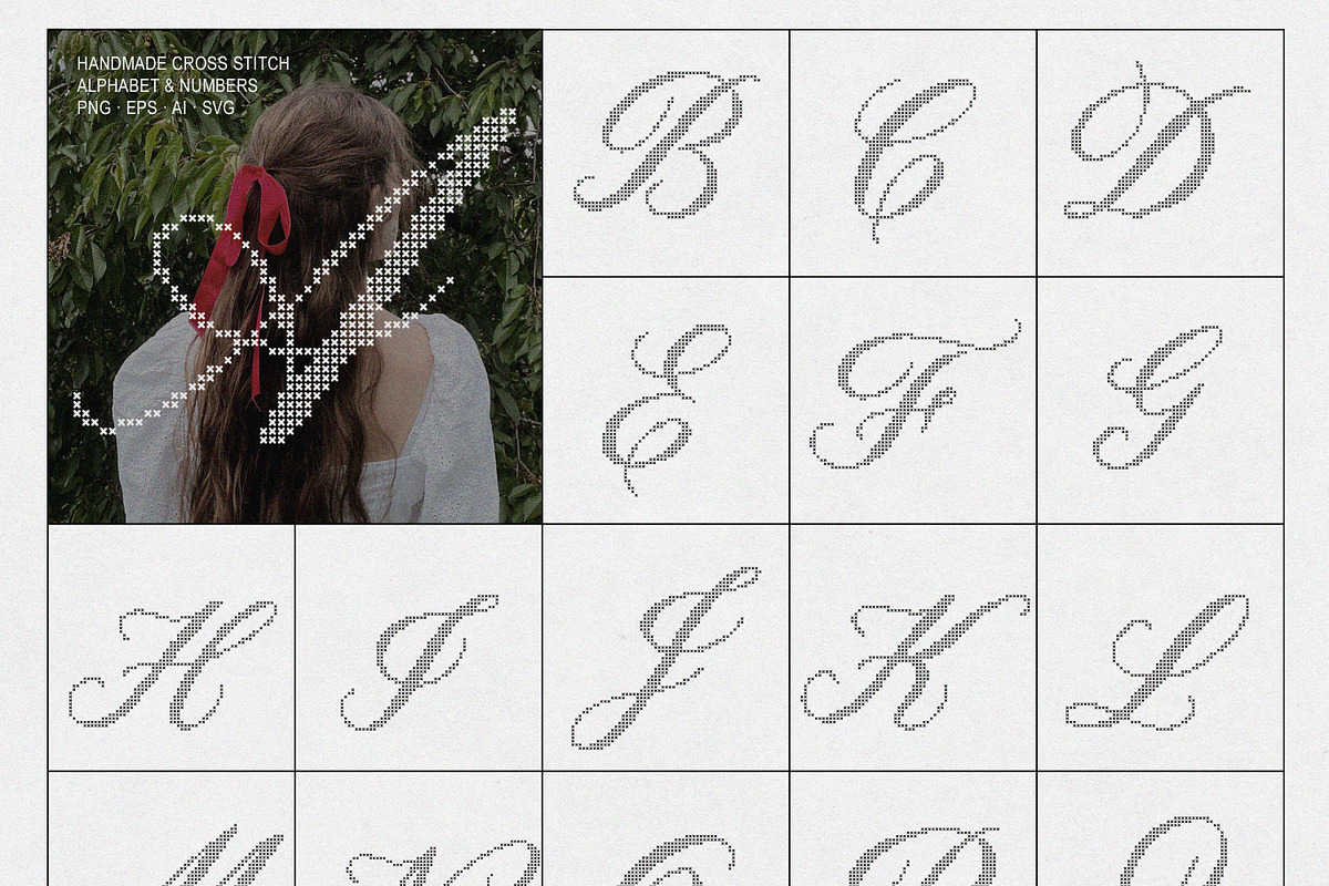 Cross Stitch Vintage Vector Set, an Object Graphic by AnMark (Photo 3 of 15)