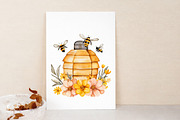 Watercolor Honey Bee Clip Art, an Illustration by Libby Wishes (Thumbnail 3 of 7)