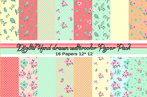 Shabby Chic Digital Watercolor Paper preview 5