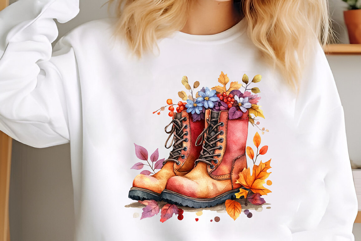 Watercolor Floral Autumn Clipart, an Illustration by designcity5 (Photo 3 of 5)