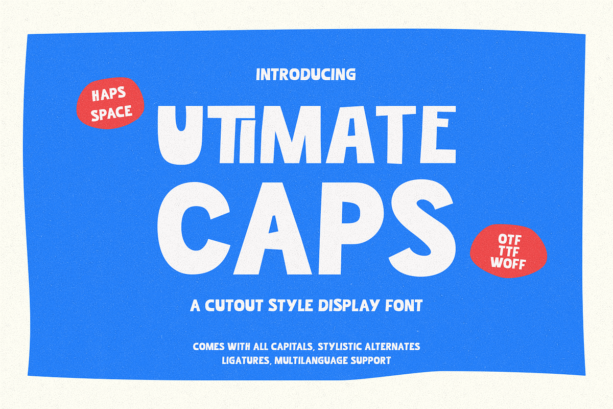 Utimate Caps Cutout Display, a Sans Serif Font by Haps Space (Photo 1 of 13)