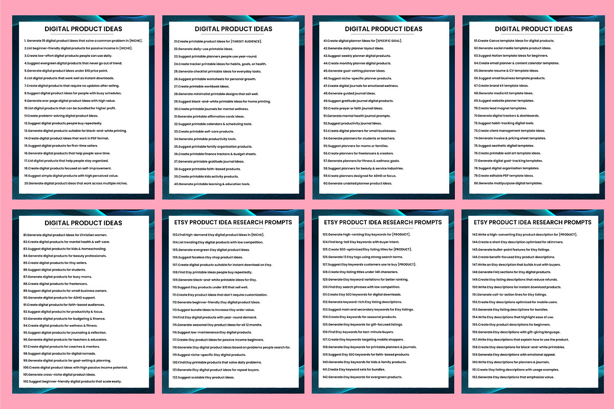 500+ Etsy Passive Income Prompts, a Stationery Template by Shumaya (Photo 2 of 6)