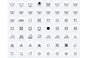 Laundry Instruction Line Icon Set, an Outline Icon by Vector Creator