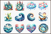Magical Ocean Sublimation Clipart, an Illustration by Sublimation Artist (Thumbnail 3 of 6)