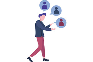 Man and online community group, a Person Illustration by vectorpointstudio