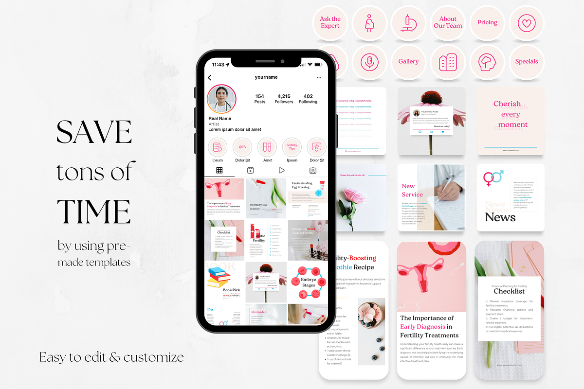 300 Fertility Social Media BUNDLE, a Social Media Template by PatternLab. (Photo 5 of 9)