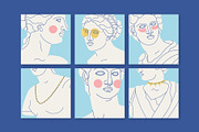 Antique statues and flowers, a Decorative Illustration by Popova (Thumbnail 3 of 11)