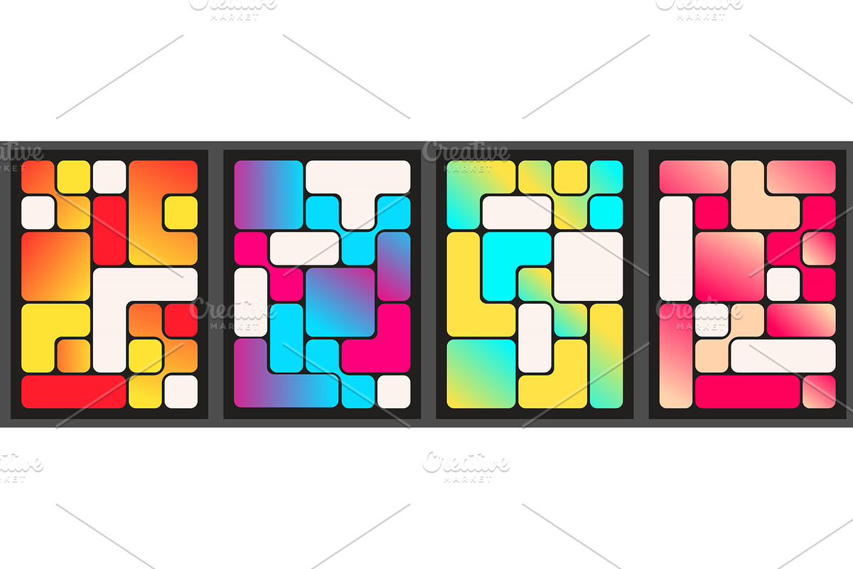 Colorful bento grid layouts, an Illustration by art PVP - market