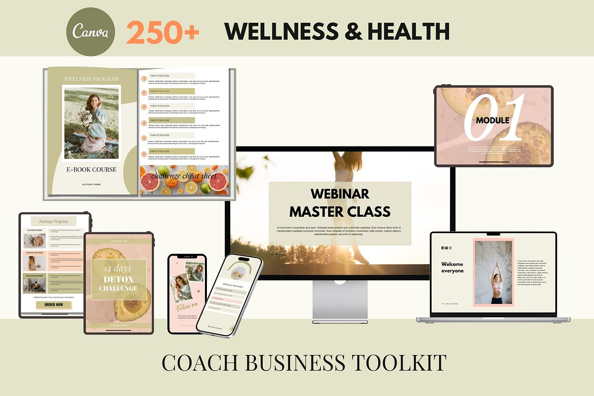 Wellness Coach Course Creator Canva, a Magazine Template by Deepa Template Studio (Photo 2 of 15)