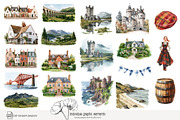100 watercolour Scotland clip art, a Person Illustration by Poppy Lane Studio (Thumbnail 5 of 10)