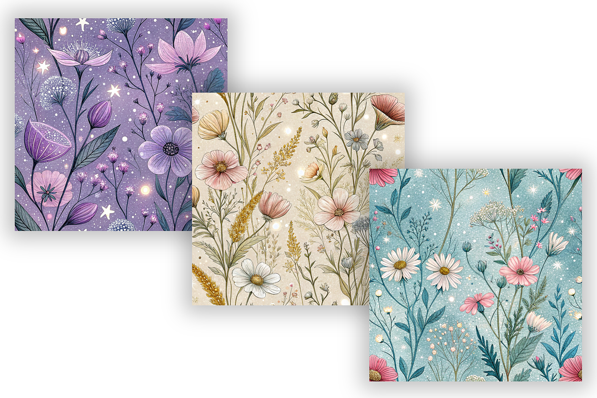 Whimsical Magical Wildflower Pattern, a Pattern Graphic by FloridPrintables (Photo 3 of 9)