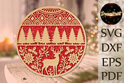 Christmas Deer Forest Laser Cut SVG, an Object Graphic by DreamPrint404 (Thumbnail 1 of 4)