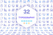 Typography | 32 Icons Set, an Outline Icon by Marina Silence (Thumbnail 16 of 16)
