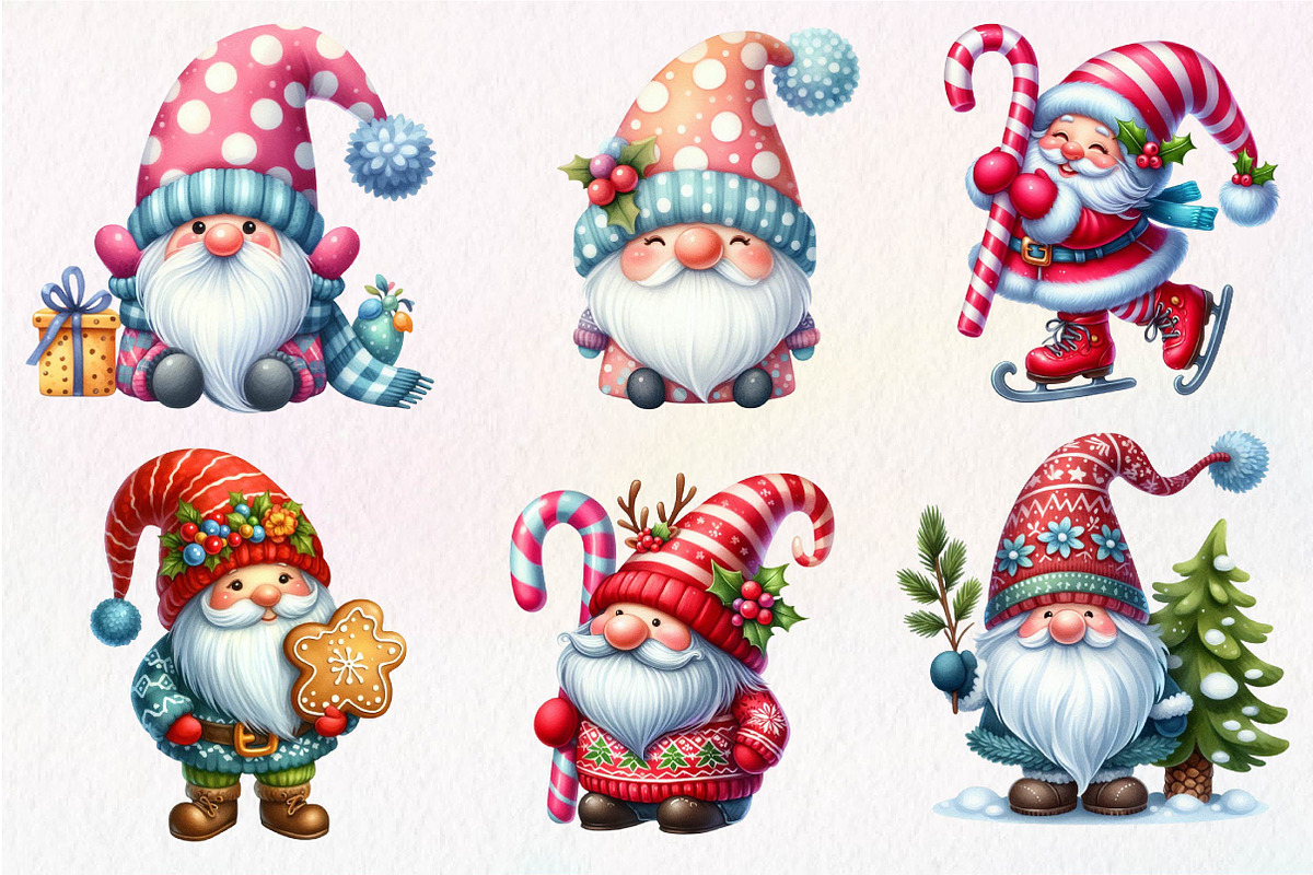 Christmas Gnome Clipart, an Illustration by Dream Creation (Photo 4 of 7)