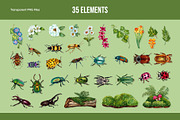 Jewel Beetle Set – Watercolor Nature, an Animal Illustration by CreativeValuation (Thumbnail 2 of 11)