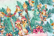 Cute Parrots Digital Papers, a Pattern Graphic by Phantasia Design (Thumbnail 5 of 7)