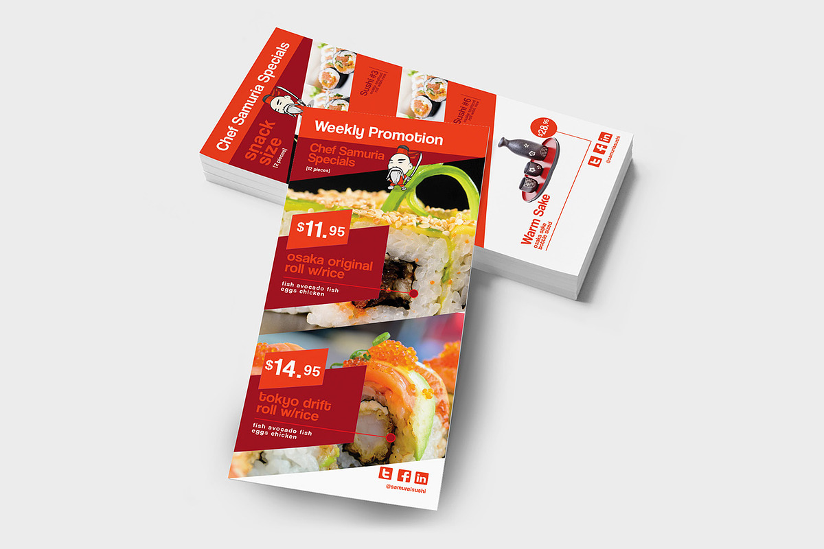 DL Sushi Restaurant Template, a Card Template by BrandPacks (Photo 3 of 4)