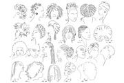 Afro Woman Lineart Hair and Beauty, a Person Illustration by esylvia (Thumbnail 5 of 6)