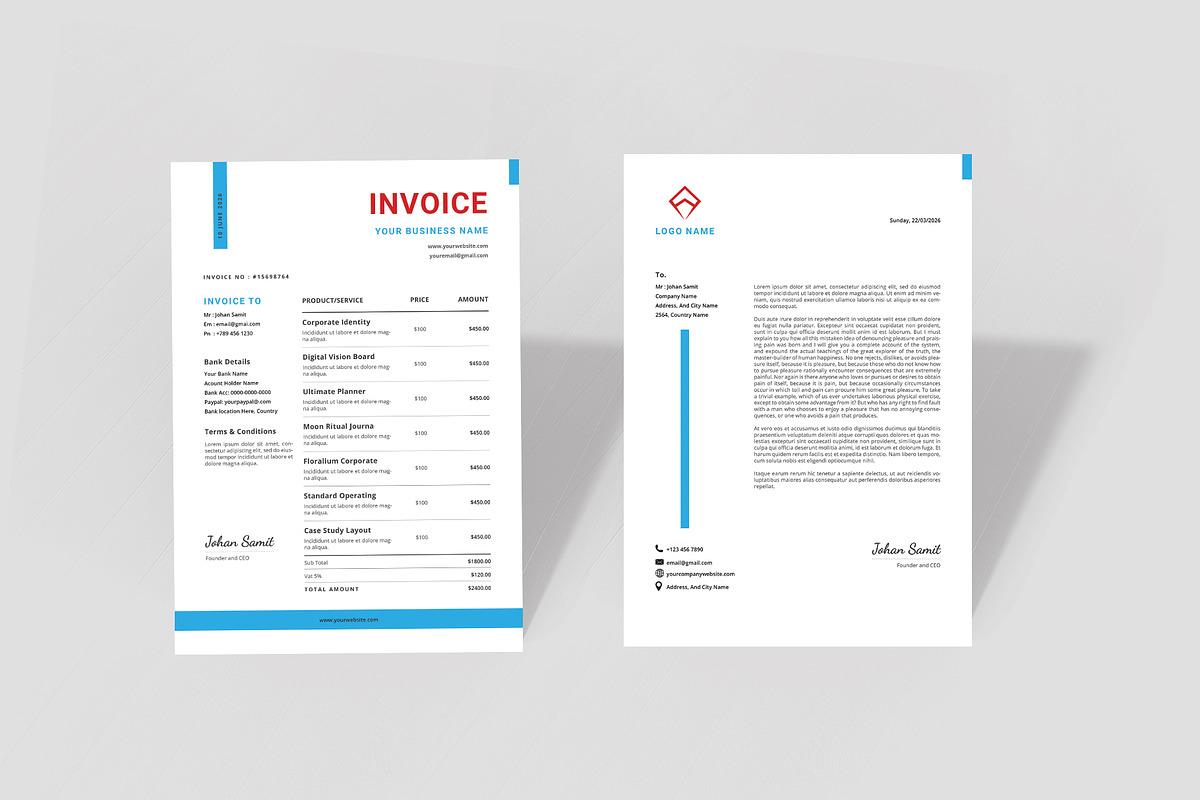 Business Invoice & Letterhead, a Stationery Template by Design Zone (Photo 3 of 6)