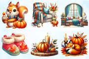 Cozy Autumn Watercolor Clipart, an Illustration by Craft Nest (Thumbnail 2 of 5)