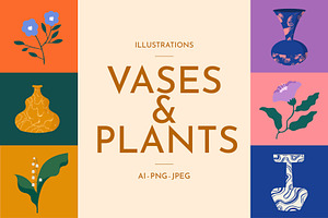VASES & PLANTS - Illustrations