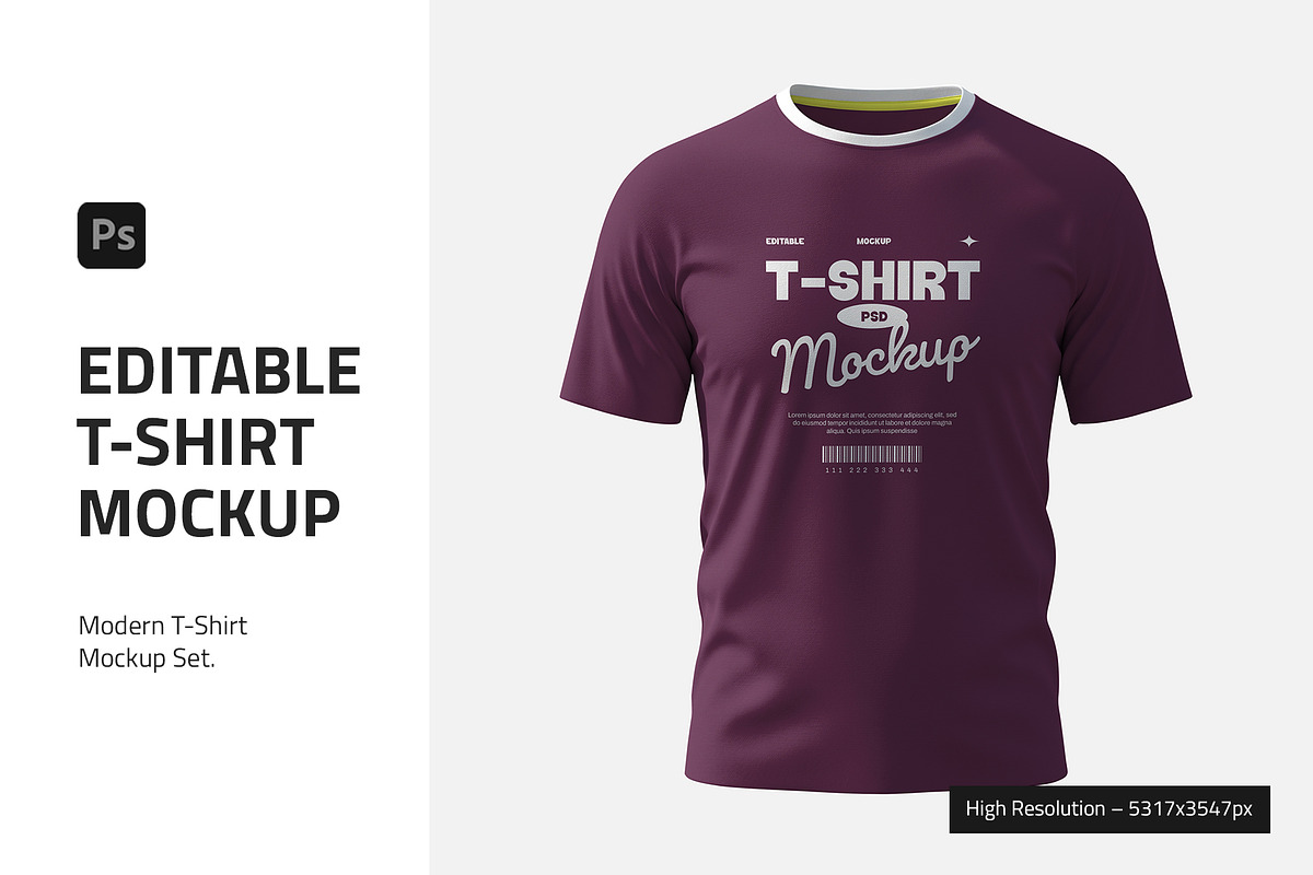 Editable T-Shirt Mockup, a Shirt Mockup by PixelWink (Photo 1 of 3)