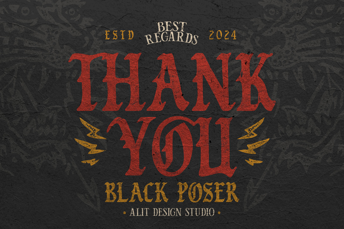 Black Poser Blackletter Typeface, a Blackletter Font by alit design (Photo 17 of 17)