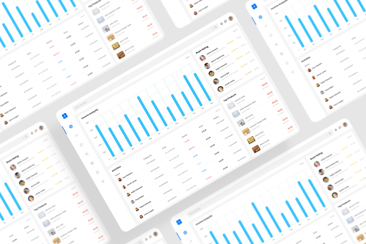 Management Dashboard UI Kit Figma, an UI Kit Template by iDoodle Studio