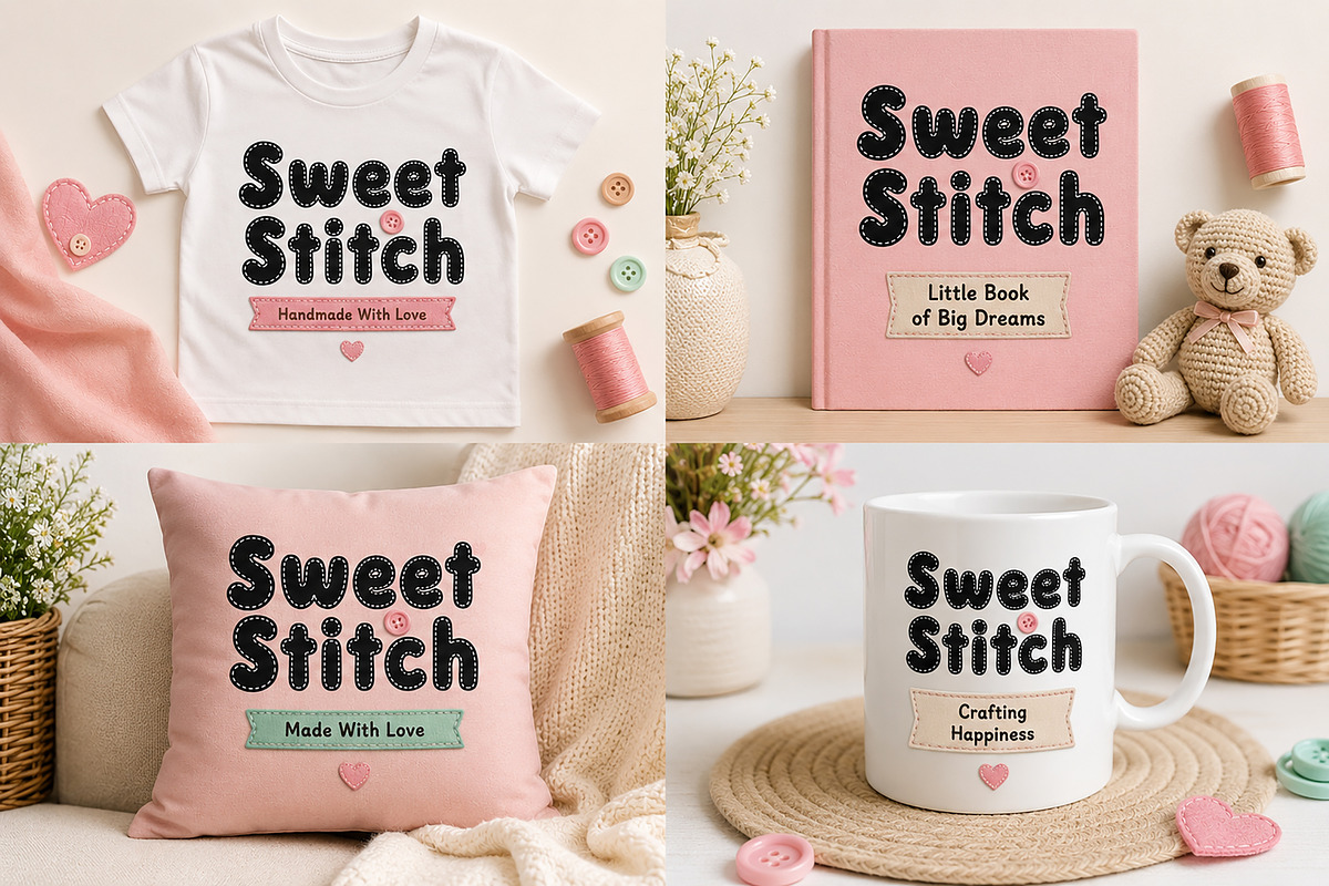 Sweet Stitch, a Slab Serif Font by Wow Magic (Photo 4 of 5)