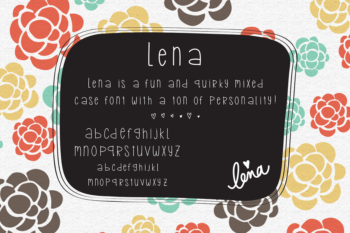 Lena - Handlettered Font preview 2