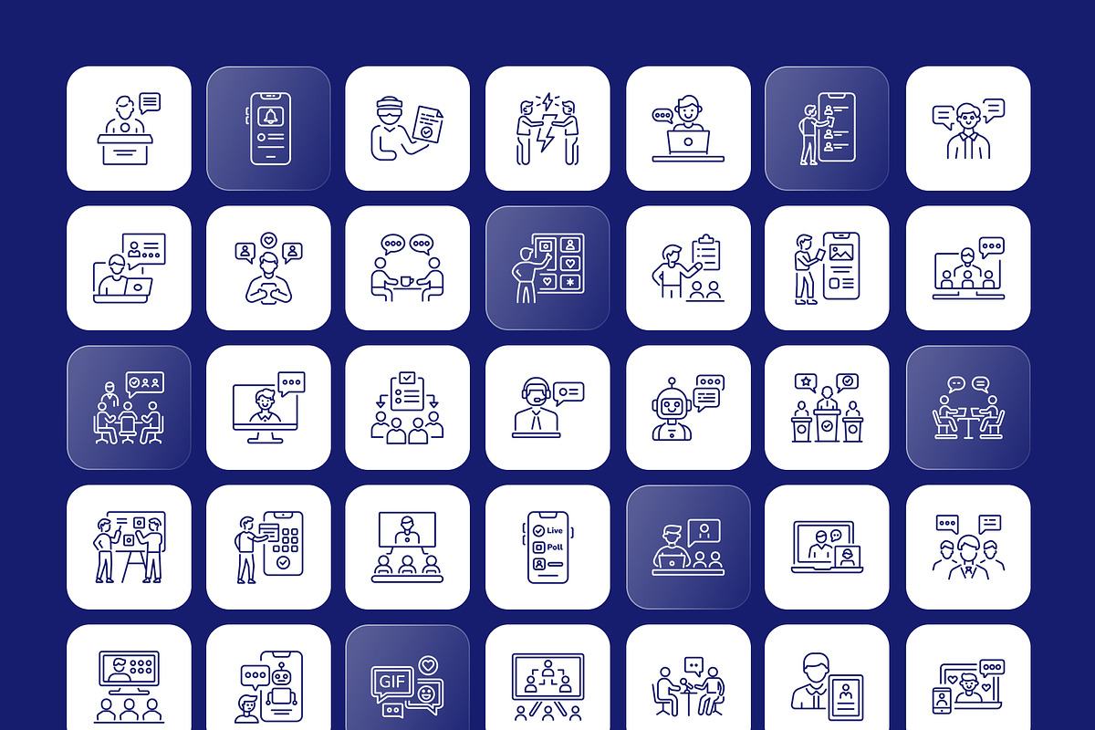 Communication Vector Icons, an Outline Icon by Prosymbols (Photo 8 of 8)