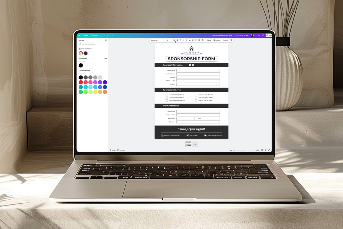 Sponsorship Form Template, a Flyer Template by Creatif Foundry (Photo 2 of 5)