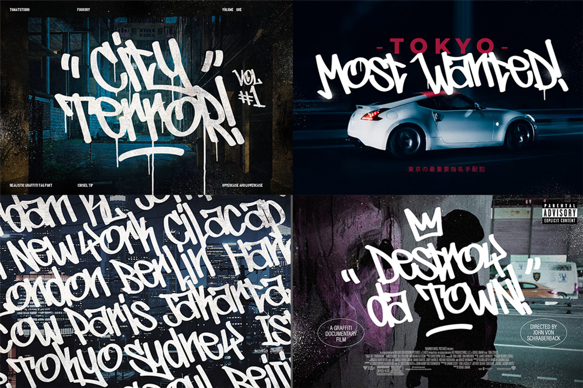 Complete Graffiti Font Bundles!, a Handwritten Font by tomatstudio (Photo 7 of 10)