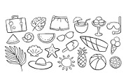 Summer Icon hand drawn symbols., an Outline Icon by kaisorn (Thumbnail 2 of 3)