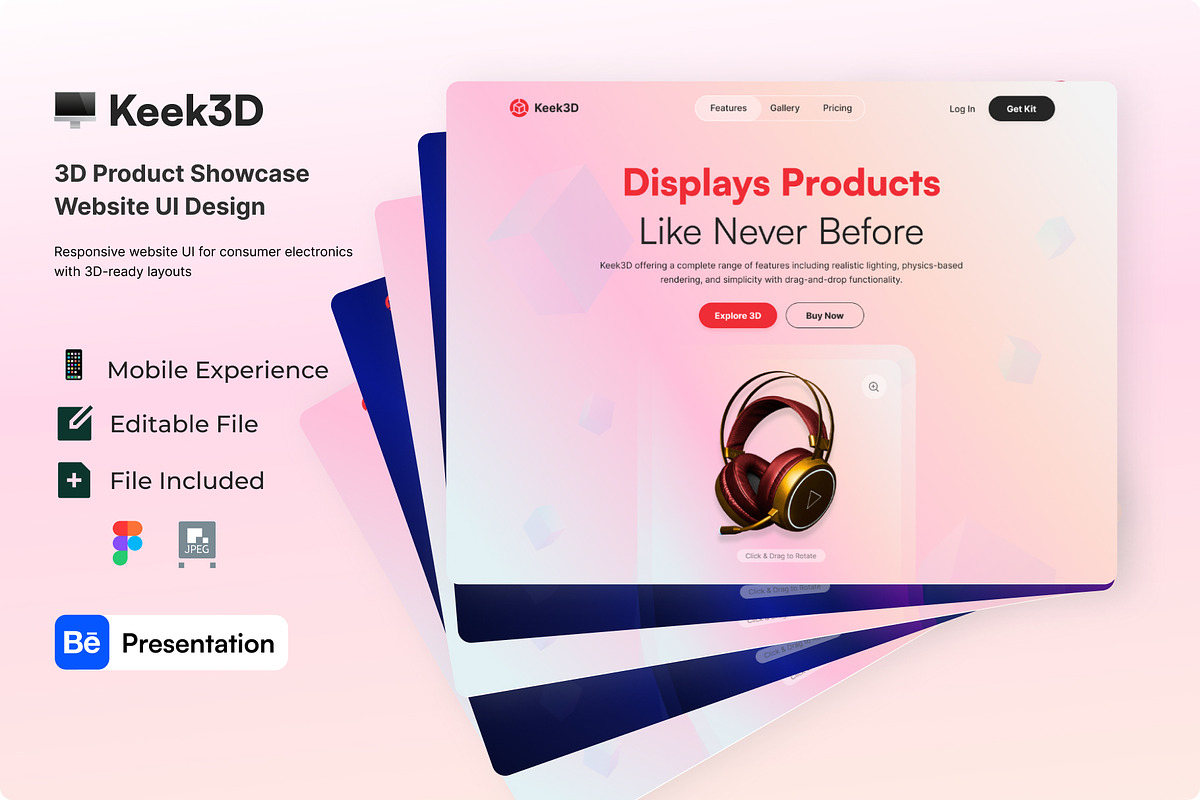 Electronics Product Showcase Website, an UI Kit Template by Sujun Baidyaa (Photo 1 of 8)